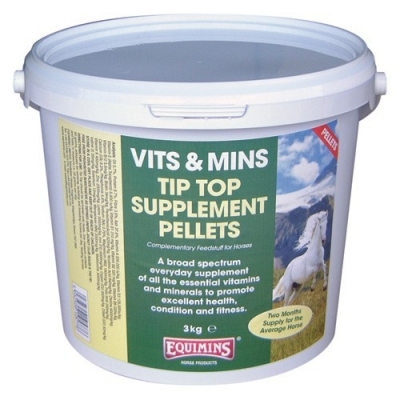EQUIMINS Tip Top Supplement Pellets- Granulowana mieszanka mineralno- witaminowa, dla koni wyczynowych- 3kg